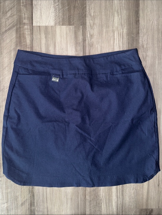 Lulu-B Dresses & Skirts - Lulu-B 12 navy blue skirt skort womens casual golf walking stretch pull on
